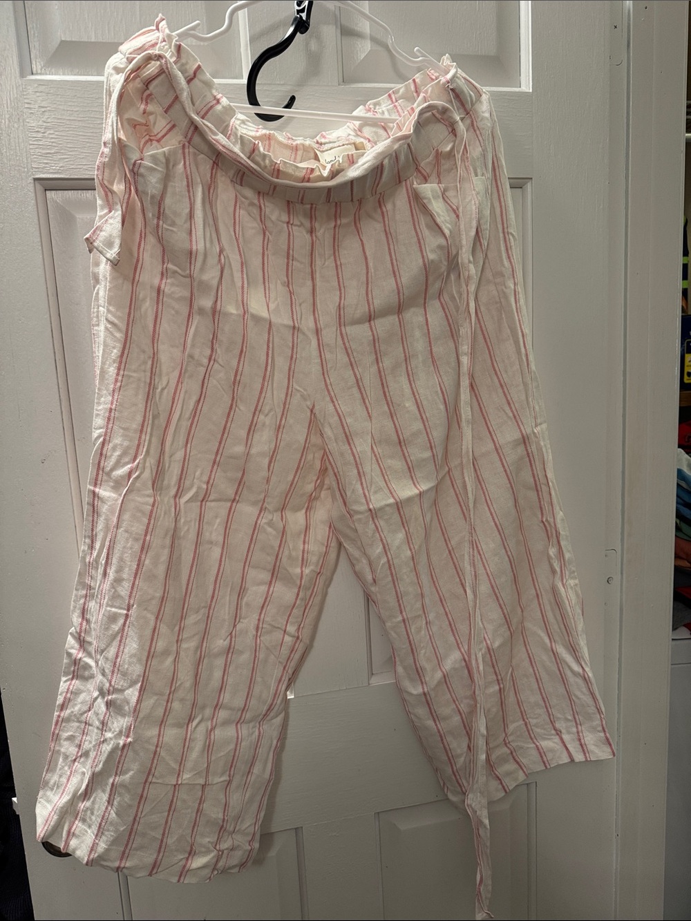 Women’s Pink Stripe Pants - Lightweight Cotton